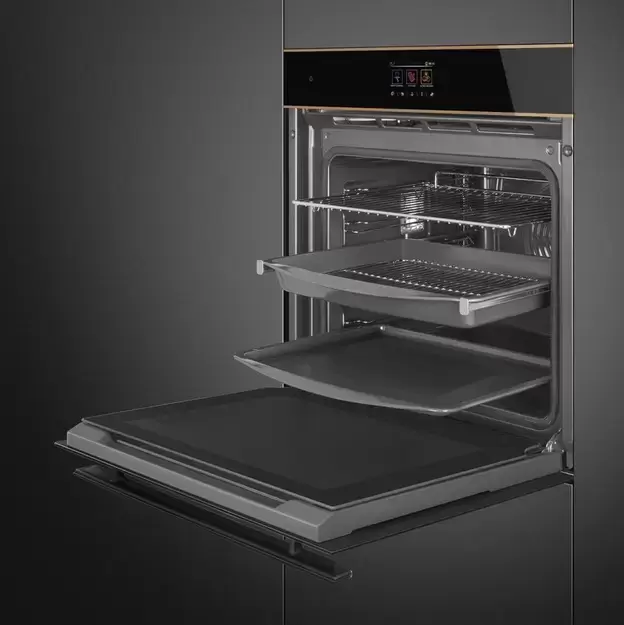 SMEG SOP6604S2PNR Многофункциональный духовой шкаф с пиролизом и пароувлажнением, 60 см, 19 функций,