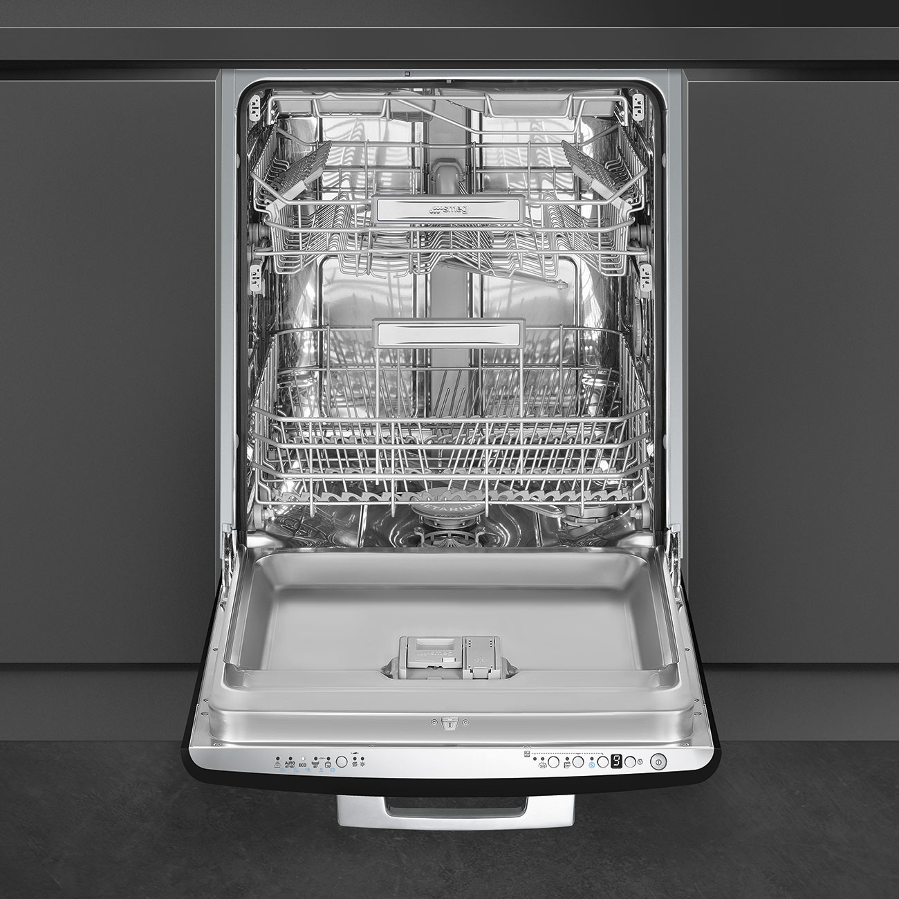 SMEG STFABBL3 Встраиваемая посудомоечная машина, черная, 60 см